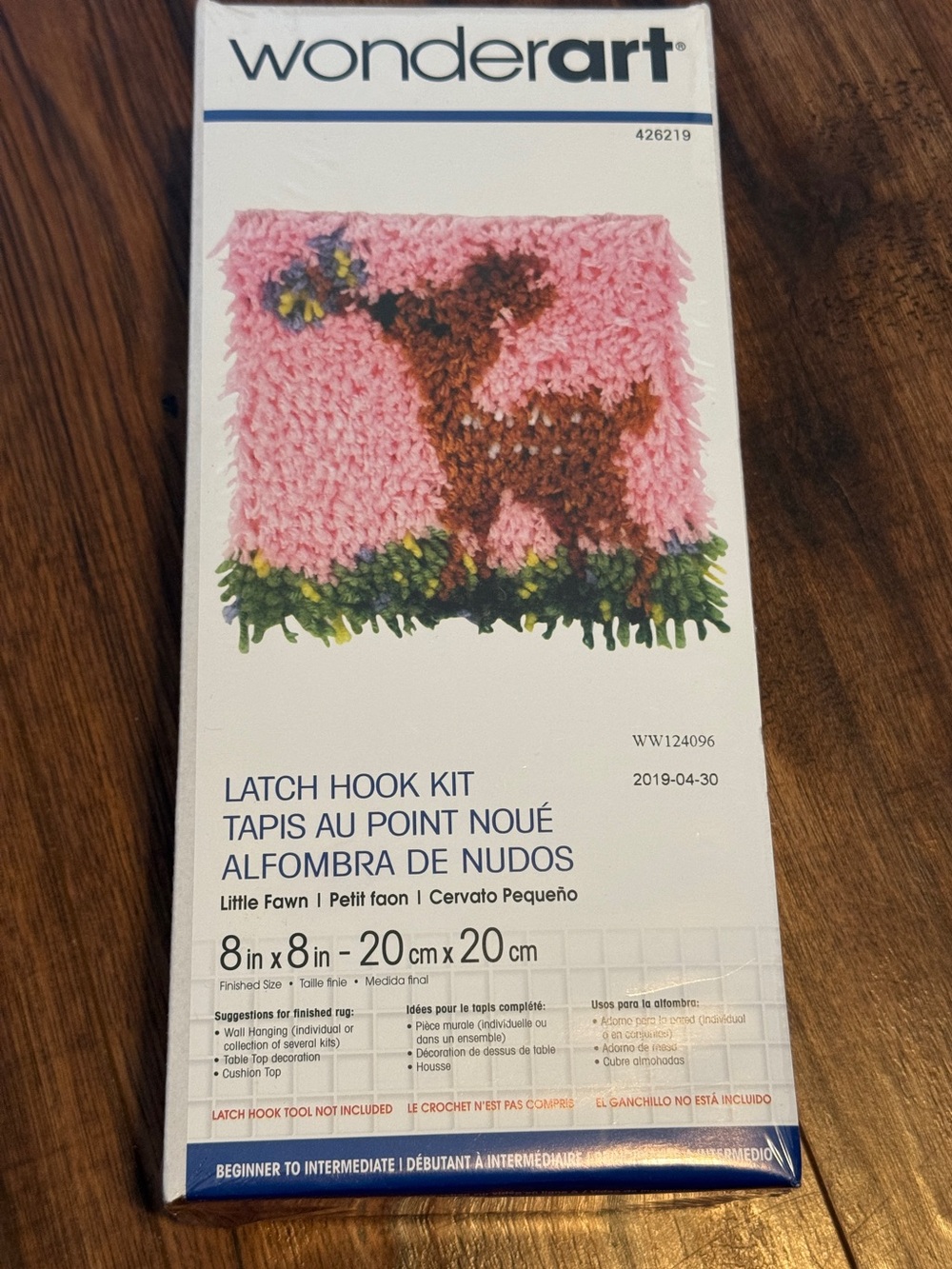 Wonderart Little Fawn Latch Hook Kit 8x8 Brand New Sealed Craft